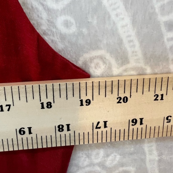 H&M RED DRESS DRESSY CLASSY MIDI APPLIQUÉ 12 L EUC - Picture 6 of 11